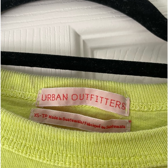 Neon yellow cropped open back, lace up tee - Picture 5 of 5